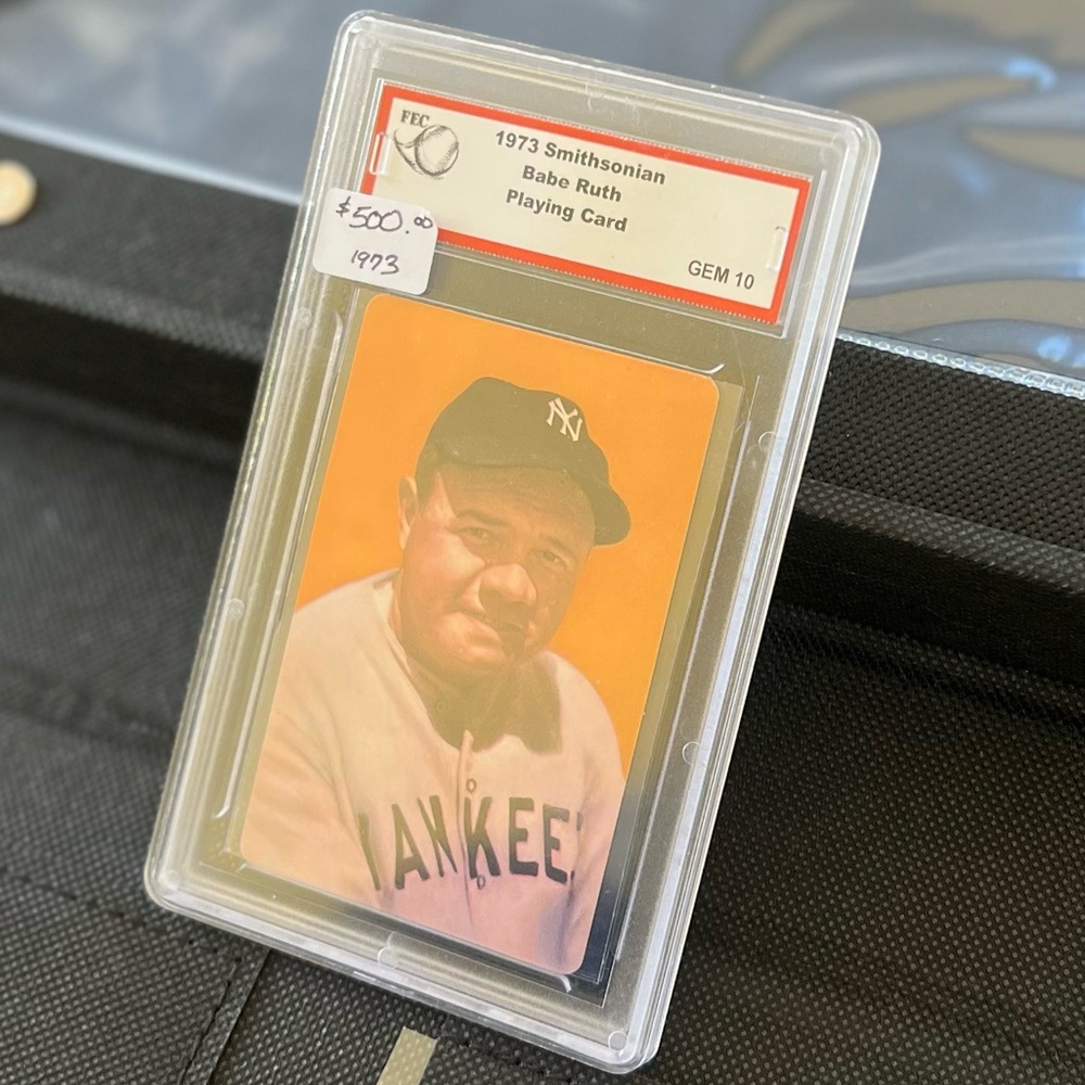 1973 Smithsonian Babe Ruth playing card, graded GEM 10 - Picture 3 of 5